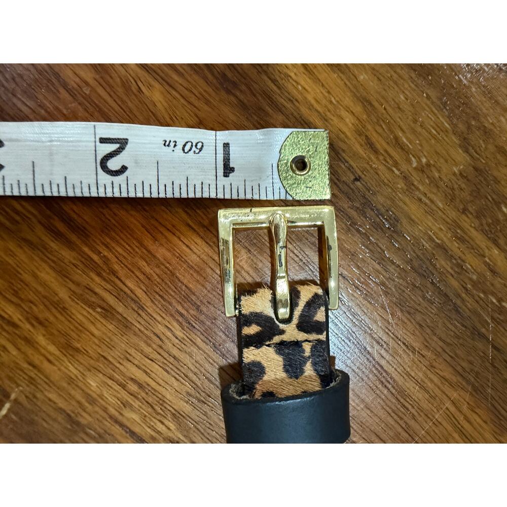 Banana Republic Calf Hair Cheetah Skinny Belt L | Quiet Luxury | Leopard